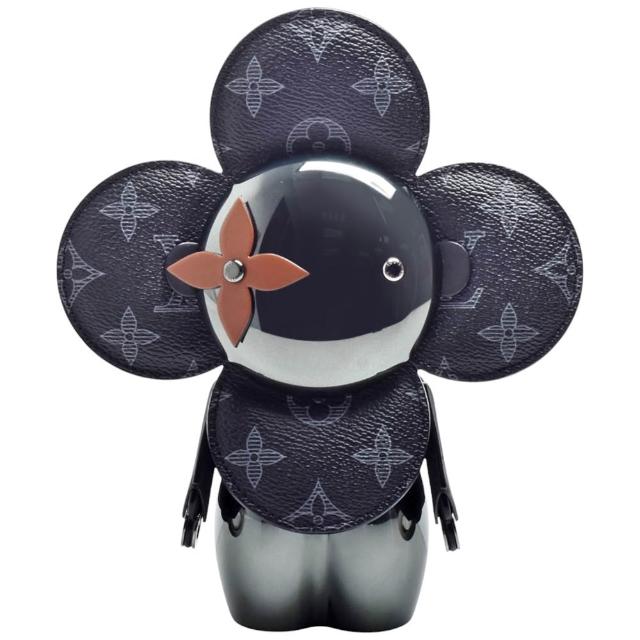 LV LOUIS VUITTON路易威登 GI0284 經典 Vivienne Metal Kaki 花朵造型金屬皮革玩偶 / 公仔