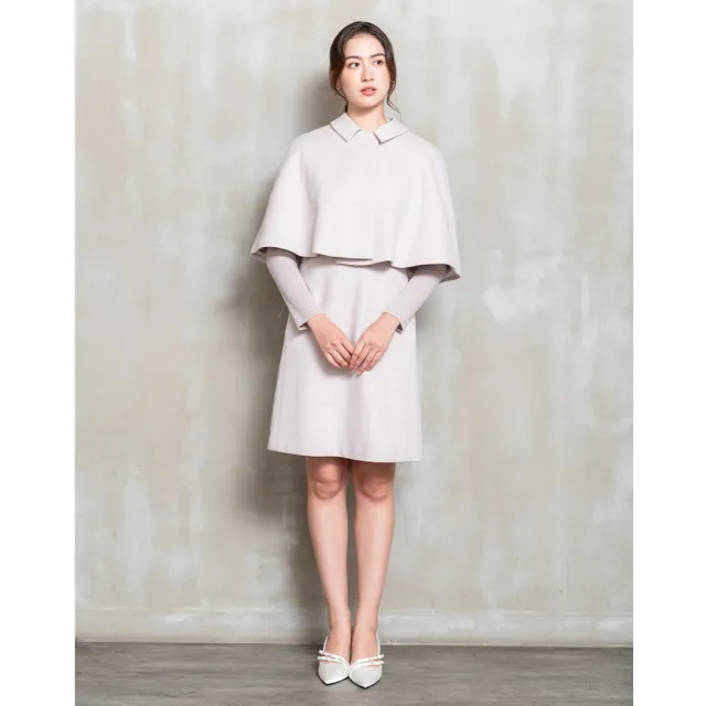 【perng yuh 芃諭名品】歐風時尚 羅紋袖 羊毛 直筒洋裝(2025 AW Collection|4C秋冬新品上市)