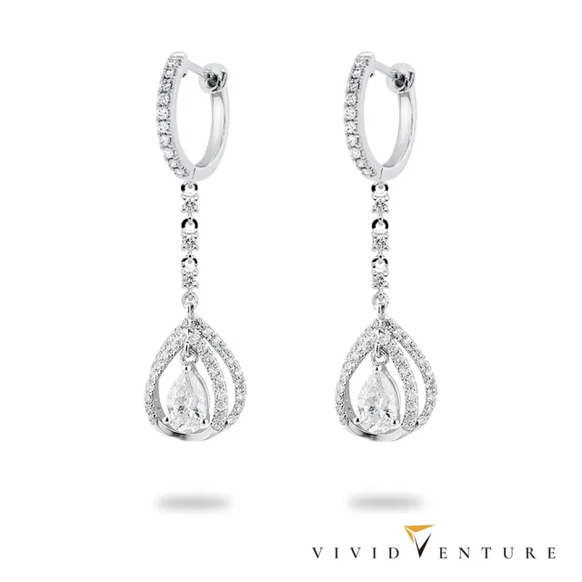 【Vividventure 亞帝芬奇】GIA 1克拉 FSI2 天然鑽石 真鑽 耳環 星光閃耀(14K金台)