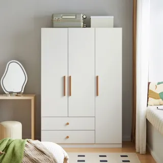 【hoi! 好好生活】Linsy北歐小戶型三門衣櫃1.2M 白色 LS466