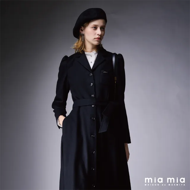 【mia mia】立領蕾絲飾帶雪紡上衣