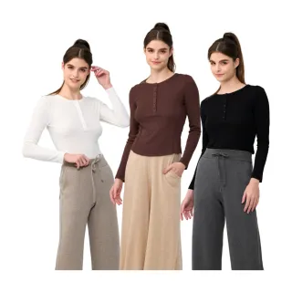 矜蘭妃蠶絲亨利領修身上衣