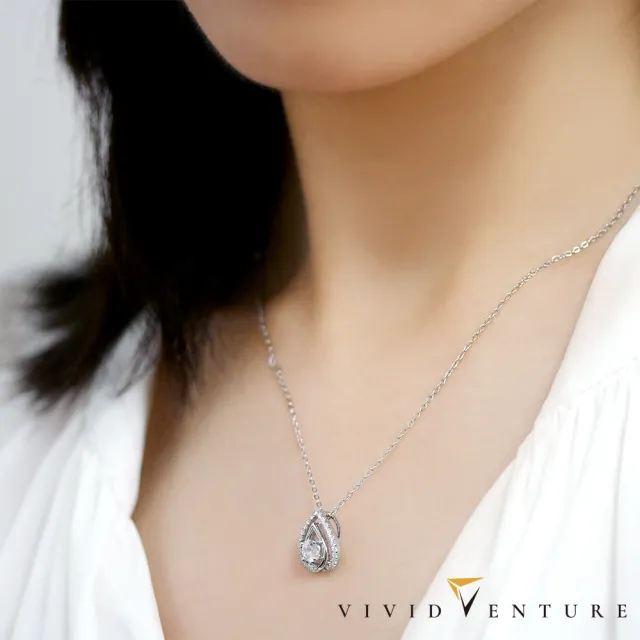 【Vividventure 亞帝芬奇】GIA 30分 DSI2 3VG 八心八箭 天然鑽石 真鑽 項鍊 輕雨(14K金台)