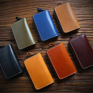 【leaper】復古哈雷植鞣皮多功能真皮收納鑰匙包(真皮鑰匙包)