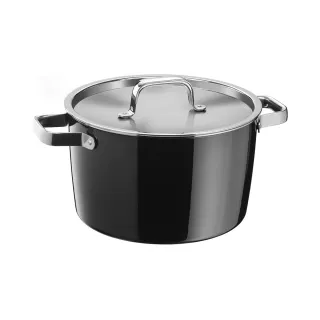【WMF】德國製FUSIONTEC AROMATIC 高身湯鍋 24CM 6.2L(黑色/陶晶鍋)