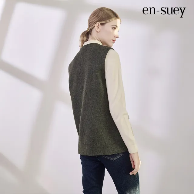 【en-suey 銀穗】網路限定 假兩件門襟西裝背心-女