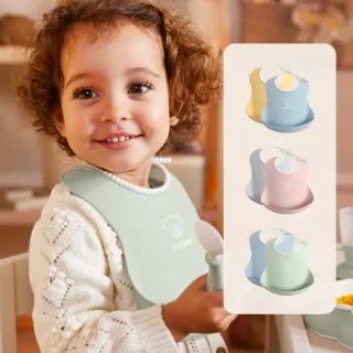 【BABYBJORN 奇哥】軟膠防碎屑圍兜2入組(5色選擇)