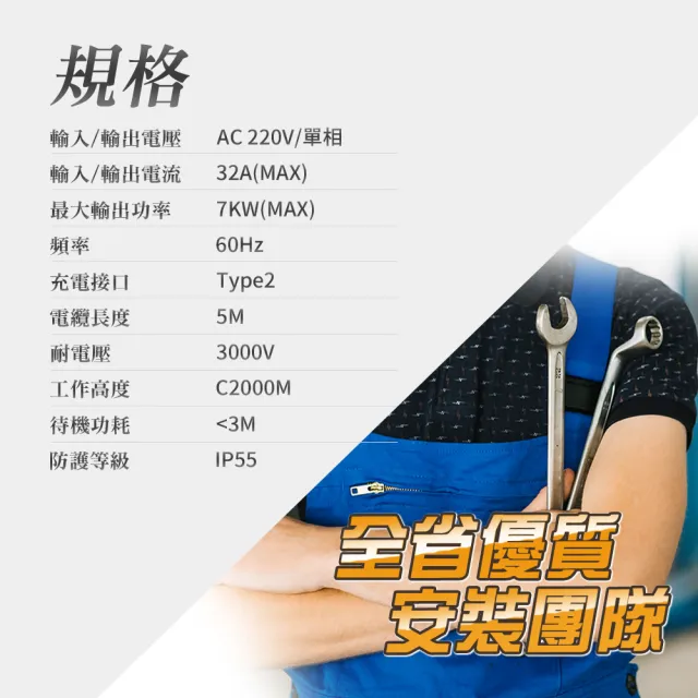 【EVOLUX 綠行家】VX2 歐規 Type2 32A 7KW 電動車充電樁 壁掛式 家用充電樁 IP55 隨車