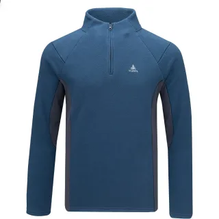 【ATUNAS 歐都納】男款循環SOLAR-FLEECE保暖刷毛拉鍊衫(A1PS2556MC墨藍/深灰/中層衣/再生環保/休閒日常)