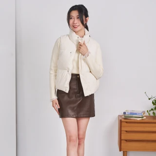 【H2O】暖柔燈芯絨立領鋪棉背心(★網路獨家款★#5663005 燈心絨背心；白色/淺藍色)