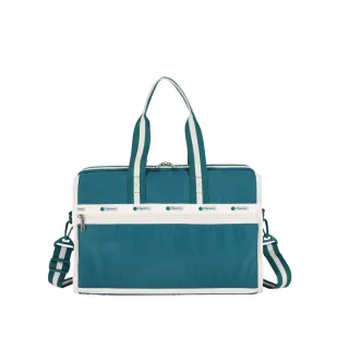 【Lesportsac】輕量材質 中型旅行袋(4318 滾邊青藍)