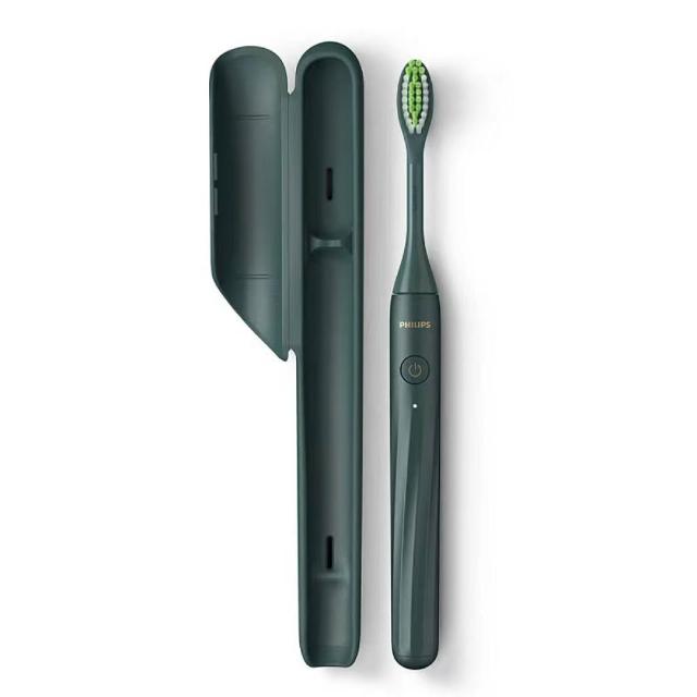 【Philips 飛利浦】One by Sonicare攜帶式旅行盒電動牙刷 HY1200綠色(平行輸入☆全新品外盒凹損)