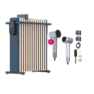 【Philips 飛利浦】1+1超值組 13片新式寬片智能葉片電暖器+溫控護髮吹風機(AHR3124NYS+HBF210)