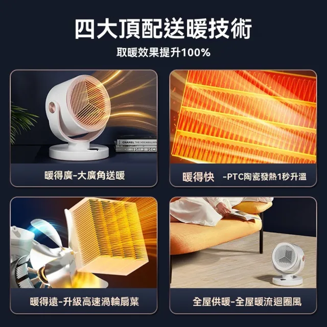 【RTAKO】桌面取暖器 小型暖風機(搖頭設計 PTC陶瓷加熱 暖風神器 辦公室熱風機 桌面暖風機 電暖爐 電暖器)