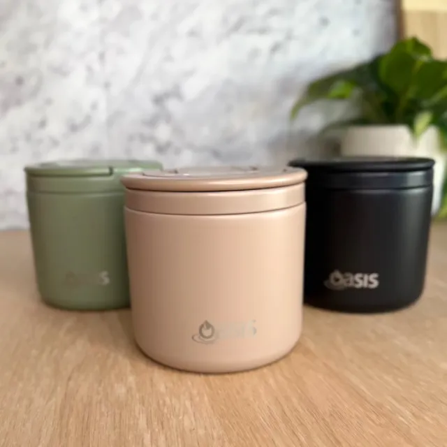 【Oasis】官方直營 真空快掀蓋保溫食物罐 500ml(特殊快掀蓋設計 一拉即開蓋 用餐更便利)