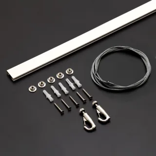 【菠蘿選畫所】畫軌套組 - 配1.8m不鏽鋼吊線(吊圖軌道/掛畫軌道五金/吊圖鋼索/吊畫鋼索/掛展畫廊掛畫勾)