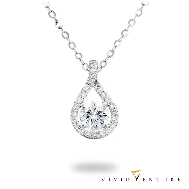 【Vividventure 亞帝芬奇】GIA 50分 DVS2 3VG 八心八箭 天然鑽石 真鑽 項鍊 優雅無限(14K金台+14K金鍊)