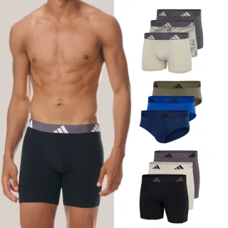 【adidas 愛迪達】男士內褲 三件組 高彈舒適 速乾棉質親膚 四角內褲 平口內褲 三角內褲 內褲(多款任選)