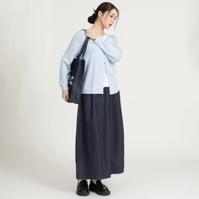 【M：MINb】俐落感立體剪裁花苞裙(深藍/中大尺碼女裝/XL女裝/大尺碼外套/裙子)
