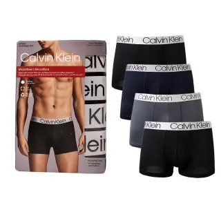 【Calvin Klein】CK男內褲 超細纖維貼身短版 低腰四角褲(四件組)