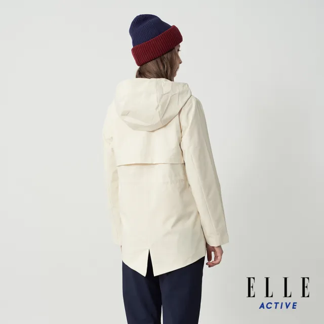 【ELLE ACTIVE】女款 都會防風連帽風衣外套-白色(EA25A1W6106-91)