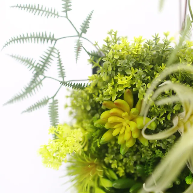 【HUGO DECO 榆果傢飾】蕨類植物空氣鳳梨植物框飾(擬真植栽/擬真植物/電箱佈置/居家佈置/壁面裝飾)