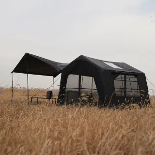 【Coody】WAVE輕量化充氣帳篷7.0 TC棉布 黑色(黑膠帳 速搭帳 露營 逐露天下)