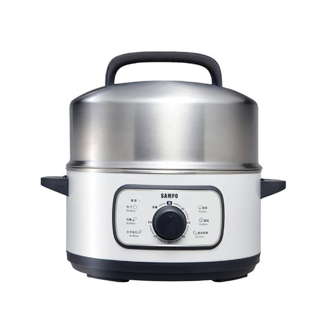 SAMPO聲寶 KA-KA01R SAMPO聲寶 SA-KA01R 電蒸鍋,專為3人家庭設計,銀色系外觀時尚耐用。採用304不鏽鋼內鍋,確保食物安全無虞。尺寸寬352 x 高308 x 深301 mm,重量僅2.4 Kg,輕巧易收納。功率1200~1400W,快速加熱蒸煮米飯、蔬菜、海鮮,一機多用。支援110V/60Hz,中國製造,享1年保固及BSMI R39344認證。健康蒸煮,從聲寶開始!
