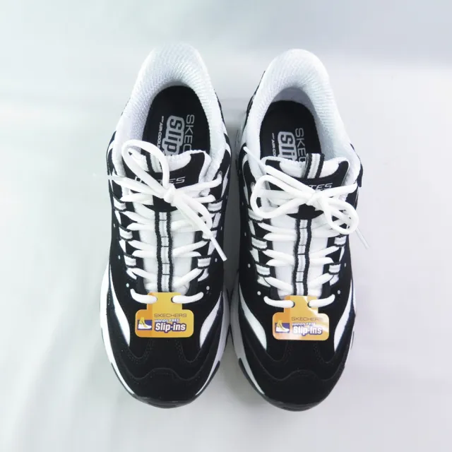 【SKECHERS】D LITES 男休閒鞋 老爹鞋 厚底 瞬穿(232667BKW 黑x白)