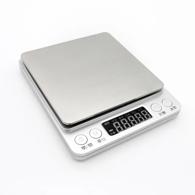 【LIFE SHOP】不鏽鋼電子秤 3000g 繁體中文版 /非交易用秤(料理秤 廚房秤 烘焙秤)