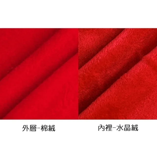 【橘魔法】毛毛領珍珠盤扣背心洋裝(背心裙 連身裙 連衣裙 旗袍 中國風 過年 大紅 新年 女童 童裝 兒童)