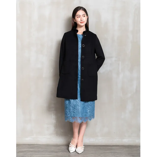【perng yuh 芃諭名品】柔調暖甜 毛領 羊毛 中長版大衣(2025 AW Collection｜4C秋冬新品上市)