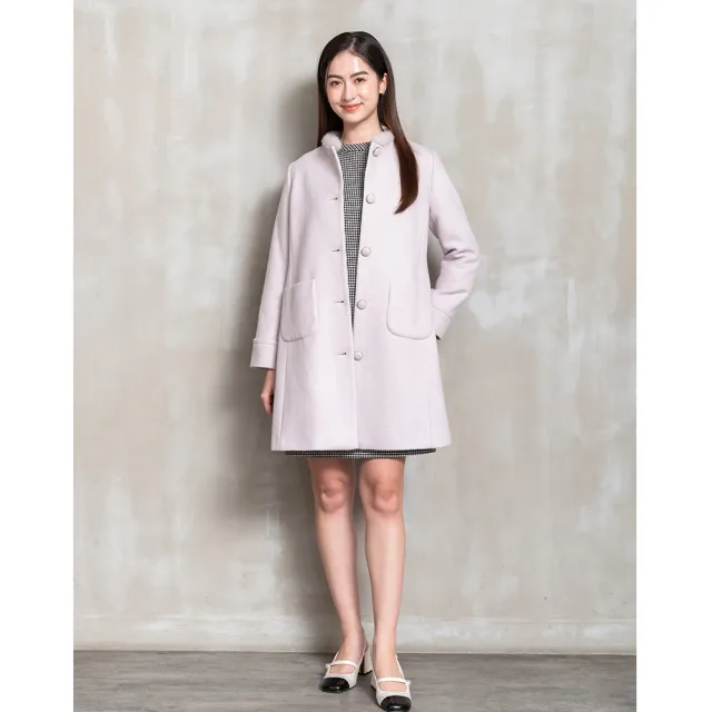 【perng yuh 芃諭名品】柔調暖甜 毛領 羊毛 中長版大衣(2025 AW Collection|4C秋冬新品上市)