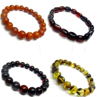 【小樂珠寶】搶購高品質琥珀蜜蠟5選1 手珠手鍊串TT75(老蜜蠟琥珀血珀 賺大錢發財桃花旺同事運旺人緣佳)