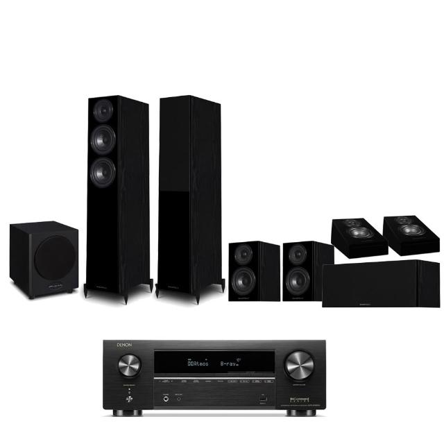 【Denon 天龍】家庭劇院組合(AVR-X1800H+Wharfedale Diamond 12.3+12.0+12.C+12.3D+WH-D10)