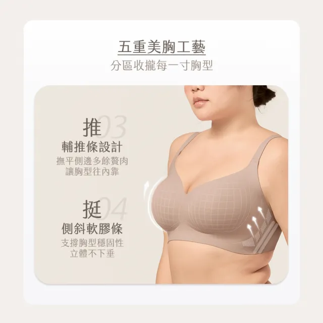 【MarCella 瑪榭】任選2件-深杯包覆-無痕無鋼圈內衣-加強集中(無痕內衣/女內衣/大罩杯/深V/豐滿/大胸)