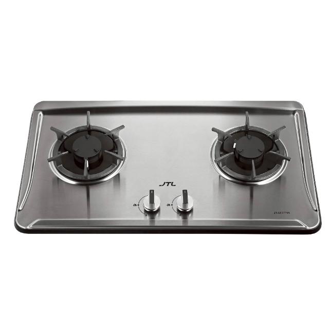 【喜特麗】二口晶焱不鏽鋼檯面爐瓦斯爐(JT-GC277SS-NG1基本安裝)