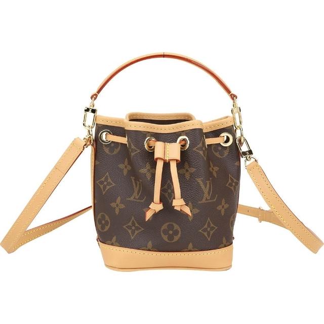 【Louis Vuitton 路易威登】M81266 Nano Noe Monogram 牛皮帆布斜背水桶包(迷你 肩背包)