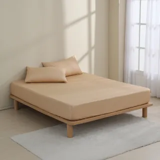 【AnD HOUSE 安庭家居】MIT 200織精梳棉-愛馬仕橘色系-三件式單人床包枕套組(多色任選/100%精梳棉/純棉)