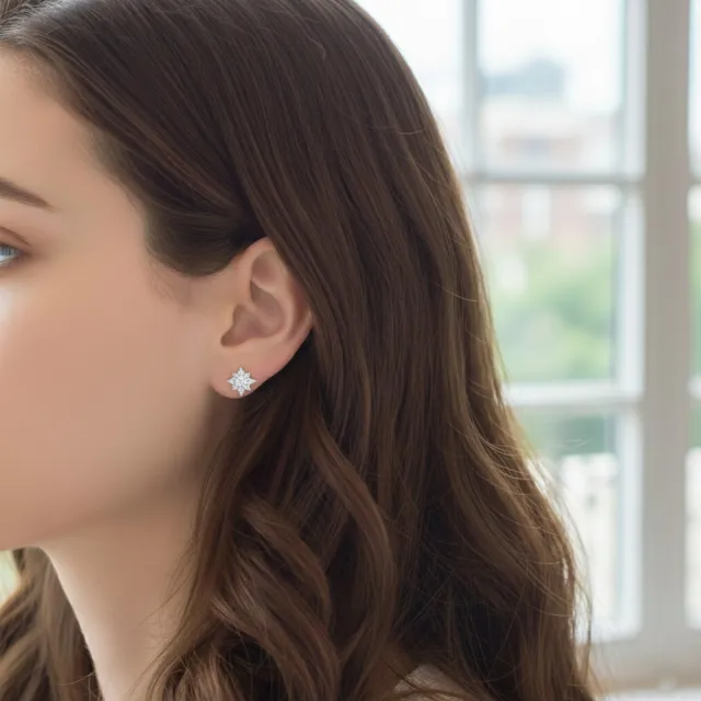 【Luster】38女王!培育鑽石 10分 D/VS 星芒 純銀 鑽石耳環-任選(培育鑽石X2總重0.20克拉)