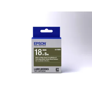 【EPSON】官方直營 標籤帶 消光霧面系列 軍綠底白字/18mm(LK-5QWJ)