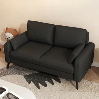 【IDEA】艾樂現代貓抓皮圓潤舒適雙人沙發/皮沙發(2色任選)