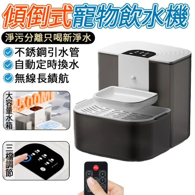 【IPSKY】傾倒式寵物飲水機 寵物自動飲水器(4.5L大容量 免插電 自動循環活水機 恒溫飲水機 自動喂水器)
