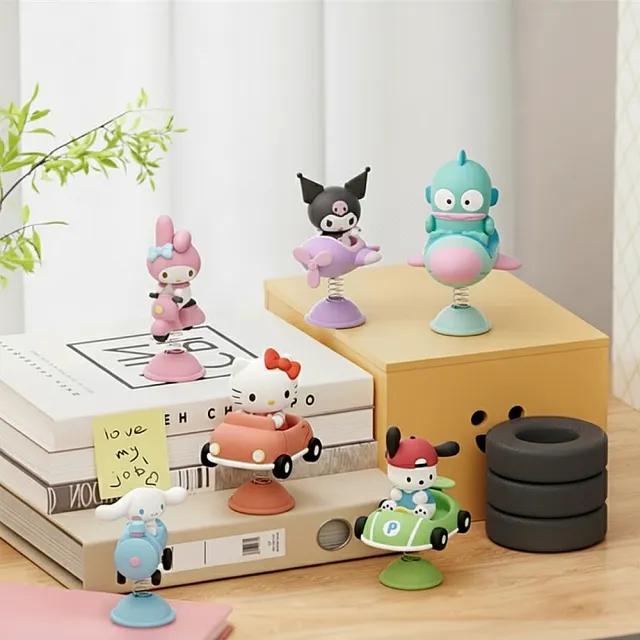 【SANRIO 三麗鷗】交通工具系列PVC可愛公仔搖搖樂桌上擺飾-六款可選