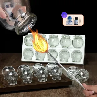 【華佗牌】10罐玻璃拔罐器醫用火罐(玻璃火罐 拔罐器 祛濕玻璃火罐)