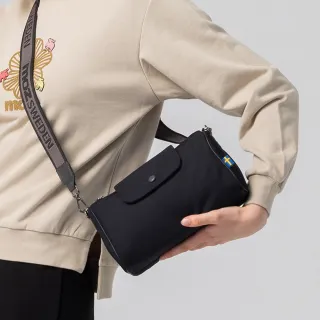 【moz】瑞典 駝鹿 防潑水 雲朵 圓筒包 M(黑)