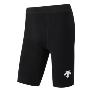 【DESCENTE】迪桑特 男士 競速半緊身運動短褲(黑色)