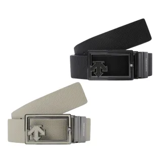 【DESCENTE】GOLF 迪桑特 男士 雙面扣高爾夫腰帶(米色/黑色)