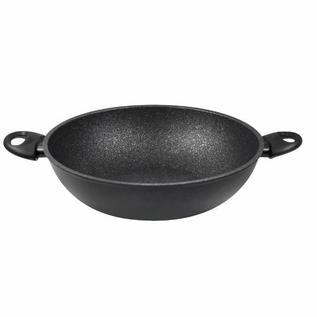 【Barazzoni】加蘭蒂大理石不沾炒鍋32CM 單柄(義大利原裝進口)
