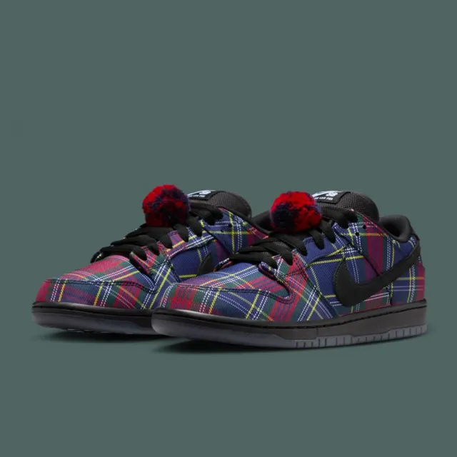 【NIKE 耐吉】休閒鞋 Nardwuar x Nike Dunk Low SB Tam O Shanter Hat 蘇格蘭格紋 黑 男鞋 II1493-600
